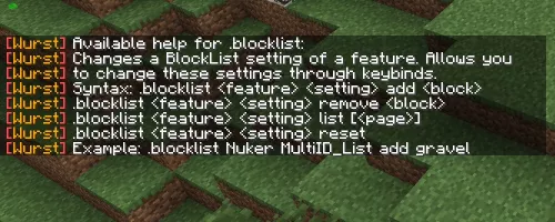 The .help entry for .blocklist.